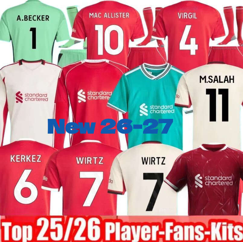 liverpool 26 27 Soccer Jerseys Mohamed Salah ISAK Wirtz Ekitike SZOBOSZLAI Football Jersey MAC ALLISTER VIRGIL Camiseta GAKPO Milos Kerkez Frimpong Kids Kits 25