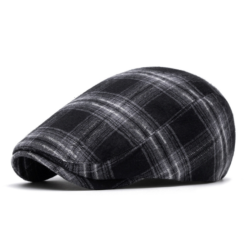 Man Brown Plaid sboy Hat Linen Cotton Womens Mens Ivy Cap Cabbie Driver Hat Spring Autumn Flat Hats Vintage Gatsby Beret A-54 241127