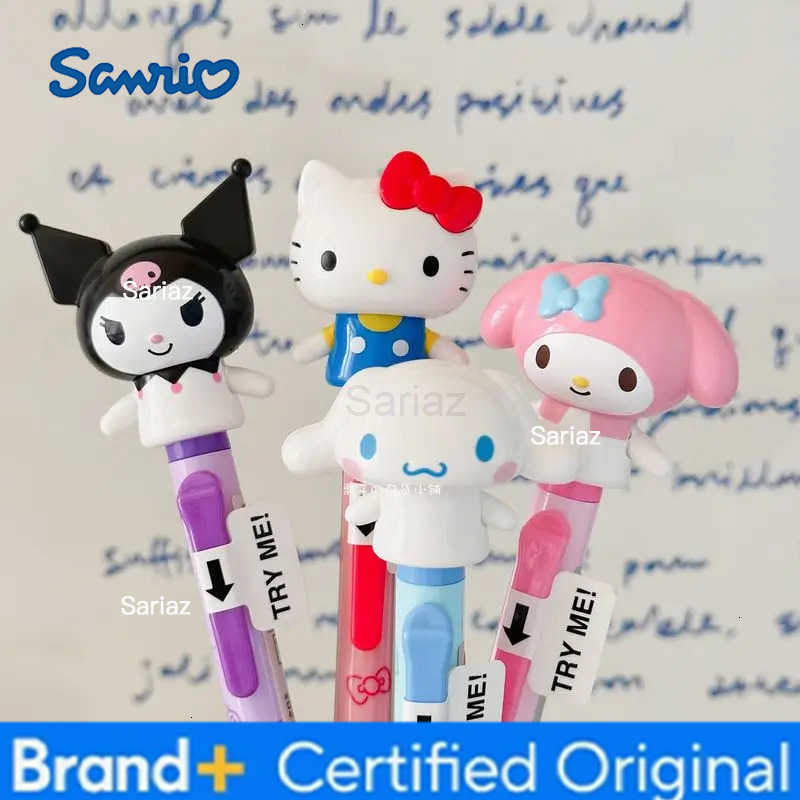 Sanrio Japan Kuromi Cinnamon Dog Kitty Waves Her Hands Cute Three Dimensional Doll Big Head Doll Movable 07mm Ballpoint Pen H251231