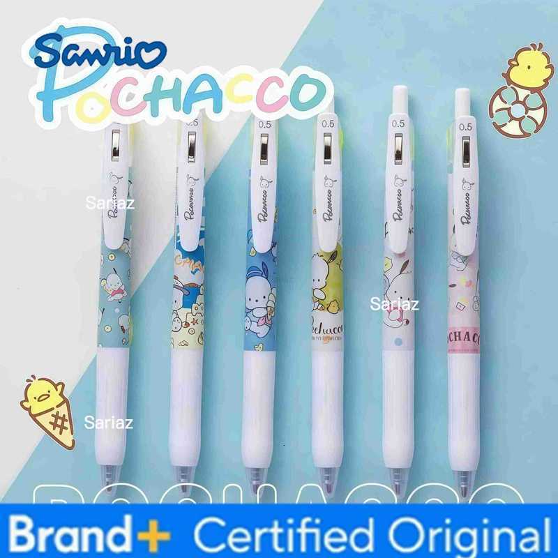 Sanrio 6Pcs/Pack Kawaii Pochacco Gel Pens Cute Cartoon Retractable Pens for Writing Journal Office Supplies H251231