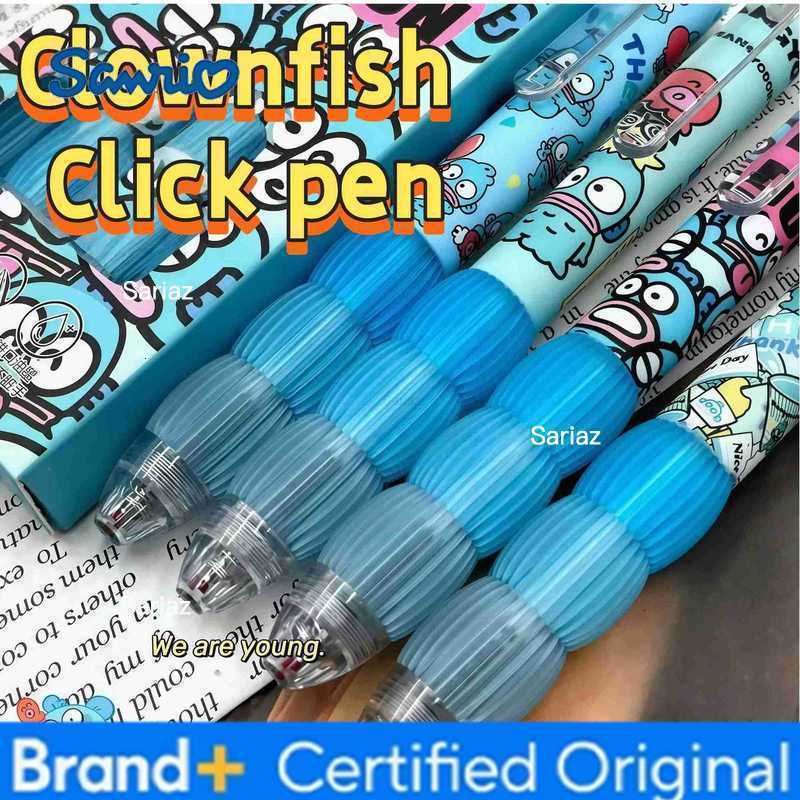 Sanrio 4PCS New Kawaii Hangyodon Retractable Gel Pens 05mm Ergonomic Grip Smooth Writing Cartoon Pattern for School Office H251231