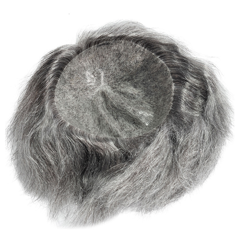Natural Hairline 1b40 1B80 Grey Super Durable Thin Male Brown Men Toupee Human Hair Wigs Microskin Skin Pu Capillary Prosthesis 240621