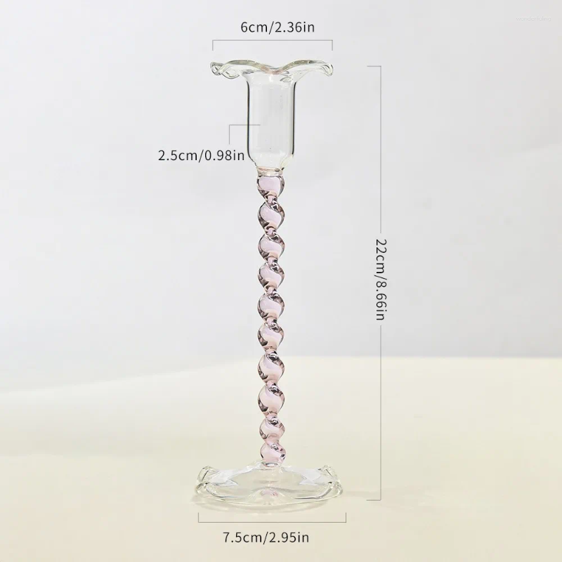 Candle Holders European Style Flower Bud High Footed Holder Retro Color Spiral Wedding Home Creative Desktop Decoration H260310