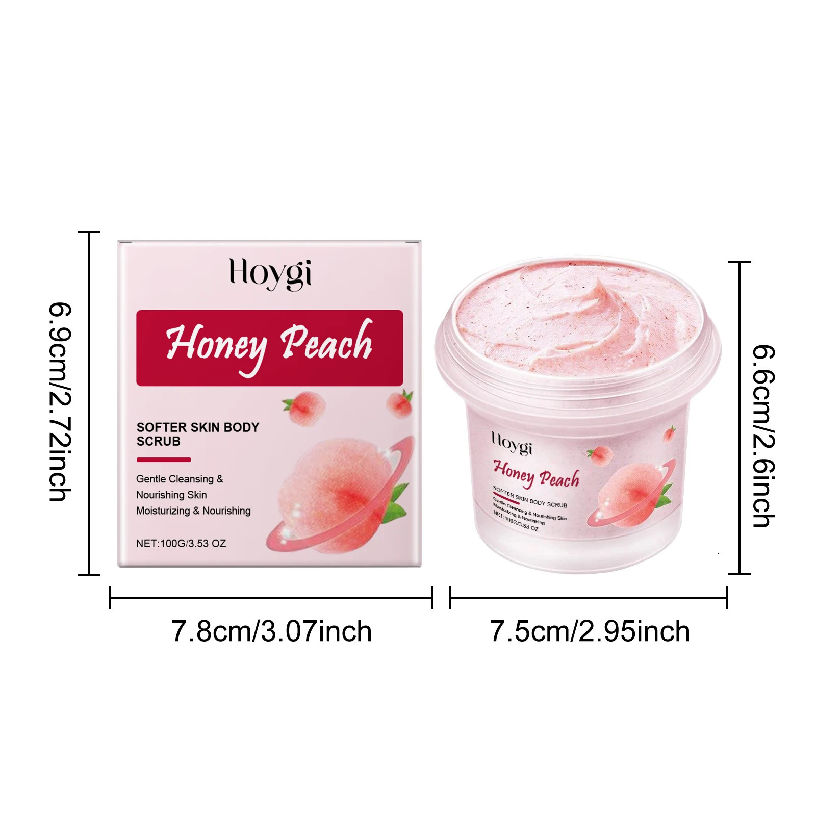 Honey Peach Softer Skin Body Scrub Gentle Exfoliating Cleanser Brightening Deep Cleaning Moisturizing Shiny Smooth Body Scrub 251222