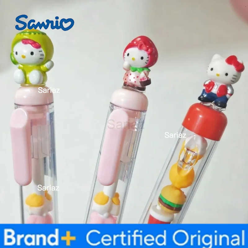 Sanrio Kawaii Hello Kitty Gel Pens Creative Diy Beads Ballpoint Pen Black Ink Pens Marker Liner School Office Kids Stationery Gifts H251231