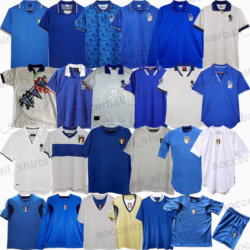 Italy Retro Football Soccer Jerseys Classic Football Shirts Tops Kits Vintage Men Kids BAGGIO ZOFF CANNAVARO TOTTI DEL PIERO NESTA ROSSI BARESI