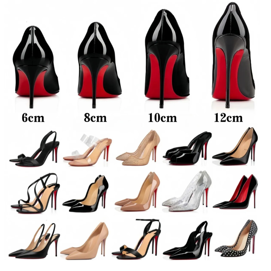 Designer Women High Heels Shoes Red Peep Toes Sandals Luxury Red Shiny Bottom Shoes 6cm 8cm 10cm 12cm Stiletto Genuine Leather Woman Pumps with Dust Bag 35--44