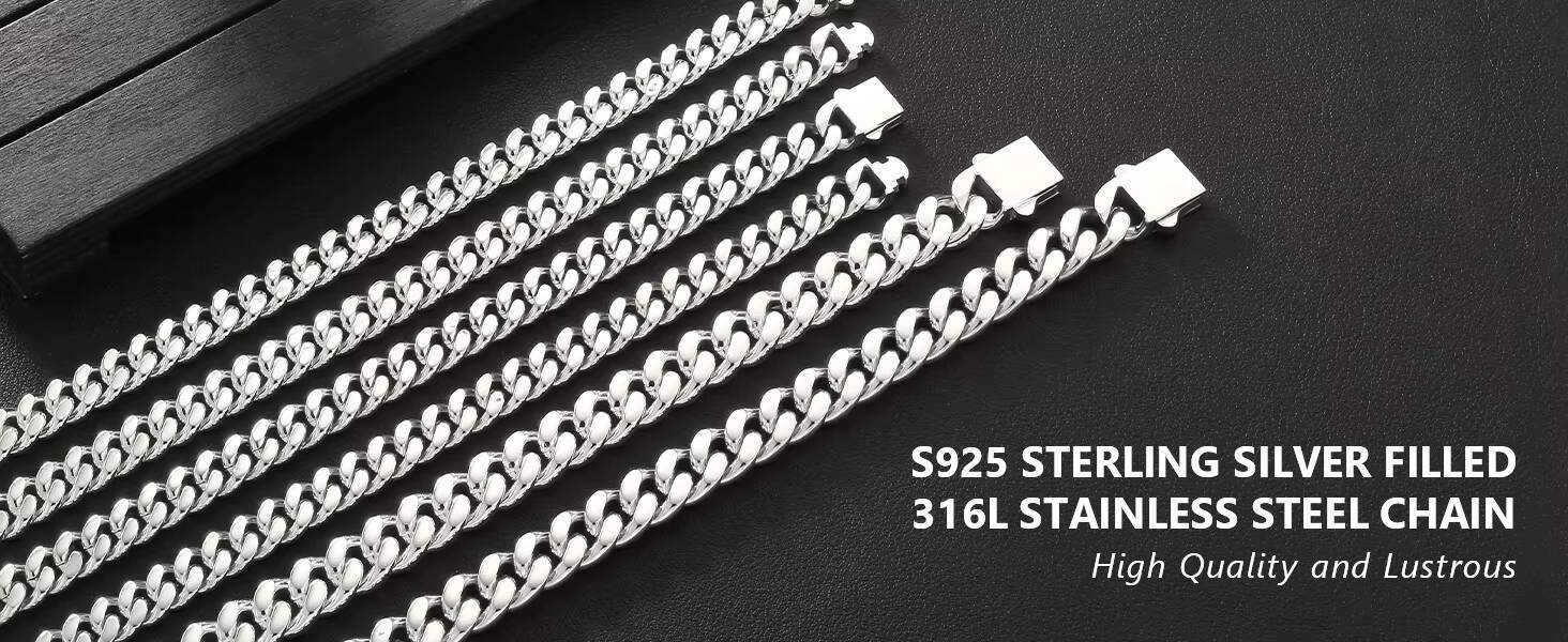 8mm 18K gold Cuban Link Chain Men Women Hip Hop Jewelry Gift Miami Cuban Necklace