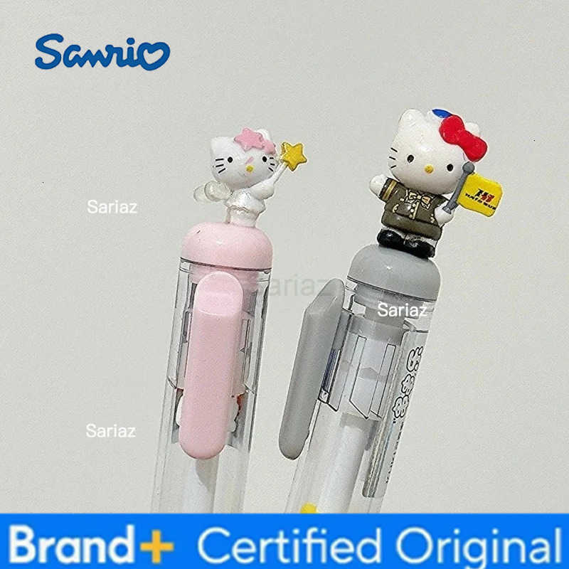 Sanrio Kawaii Hello Kitty Black Writing Gel Pen Cartoon Cute My Melody DIY Beaded Ballpoint Pen for Student Office School Supplies Gift H251231