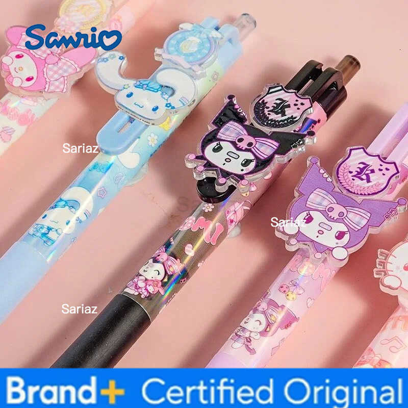 Sanrio 15/30 Kawaii Melody Kuromi Cinnamoroll Kitty Press Gel Pen Cute 05mm Black Ink Neutral Pens Office School Supplies H2512311