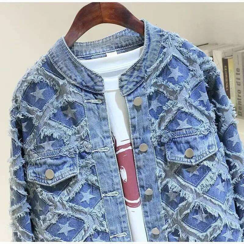 French Heavy Industry Five-Pointed Star Denim Women's Designer Fashion 2026 Spring And Autumn Design Sense Niche Personality Fashion Jacket Top