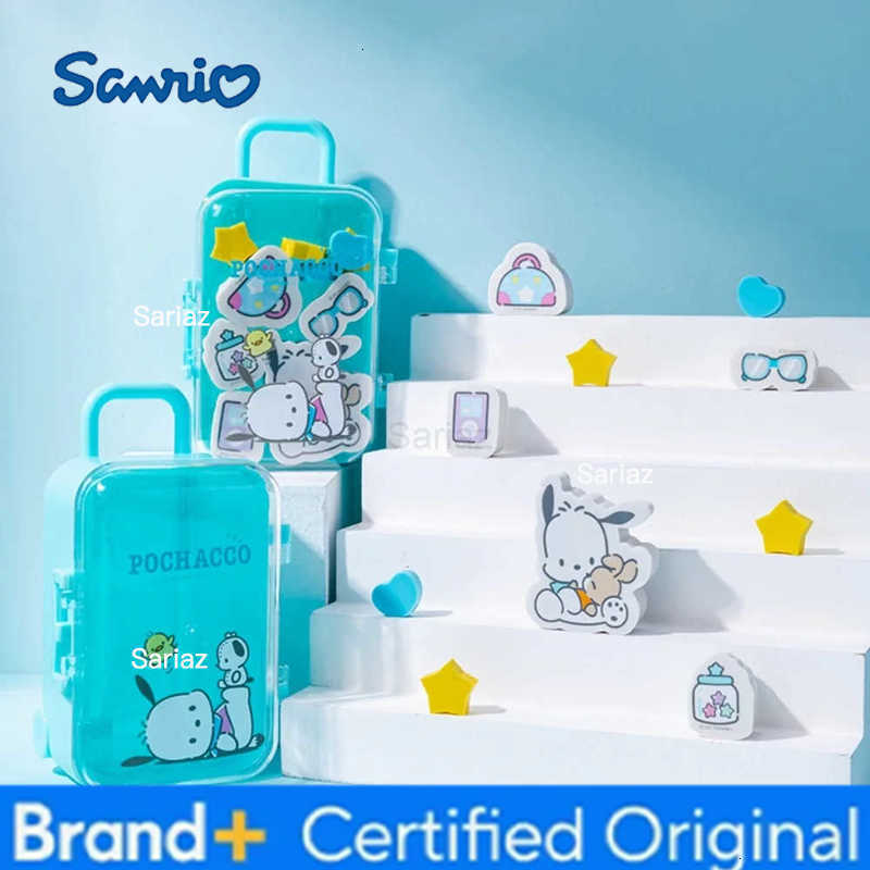 Sanrio Kawaii Luggage Case Eraser Set Cinnamoroll Kuromi Melody Pencil Eraser Stationery Student School Supplies Kids Gifts H251231