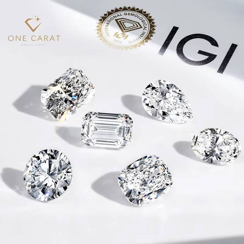 One Carat VVS VS1 HPHT CVD Synthetic Emerald Cut Lab Grown Diamond IGI for GIA Certified Loose Variations From 05CT 5CT