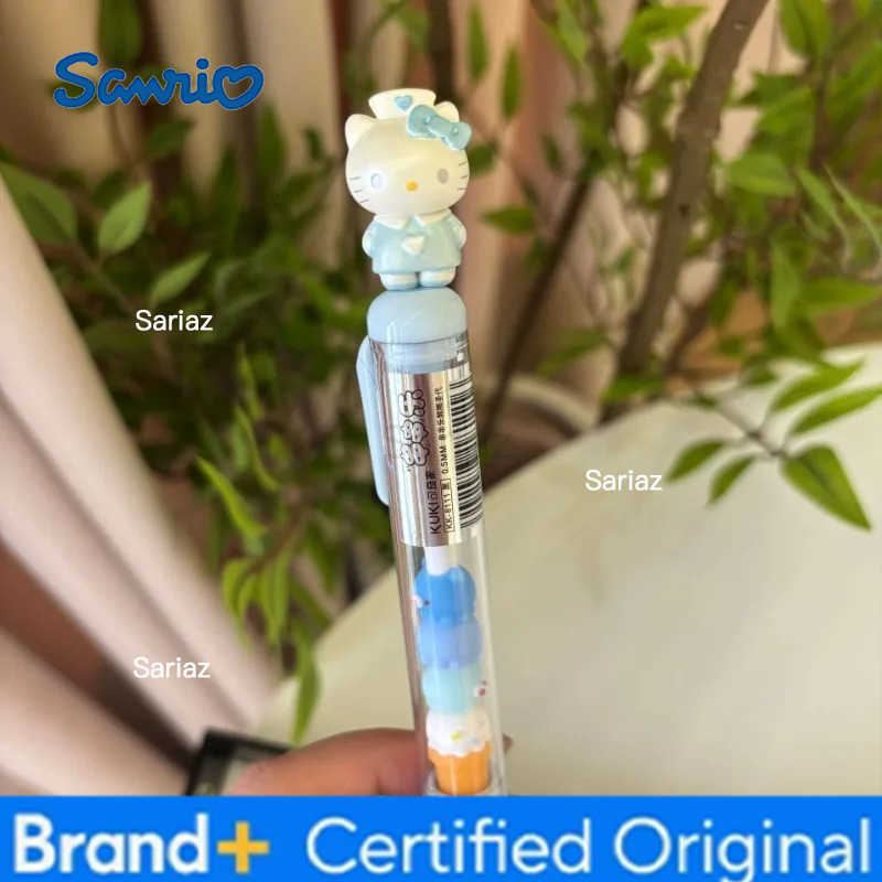 Sanrio Kawaii Hello Kitty Beaded Gel Pen Cartoon Diy Bead Charm Pen 05mm Writing Office Pen Suitable for Students Girl Gift H251231