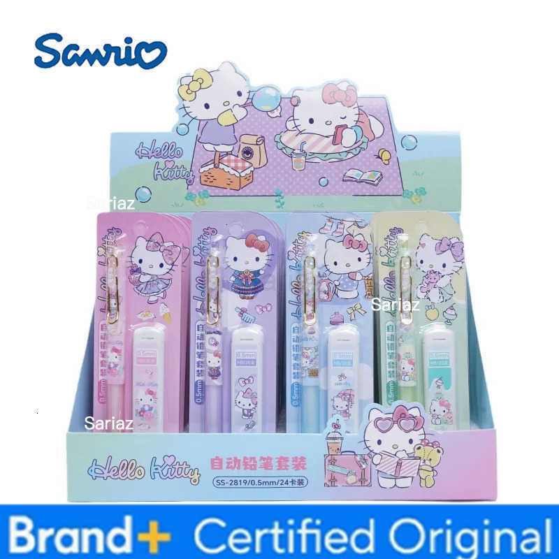 Sanrio 24set/lot Kawaii Kitty Mechanical Pencil Set Cute 05mm Drawing Writing Automatic Pen School Office Supplies H251231