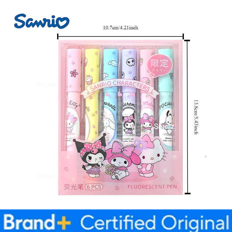 Sanrio color highlighter cute cartoon Kuromi My Melody Hello Kitty eye protection color marker pen student painting graffiti pen H2512311