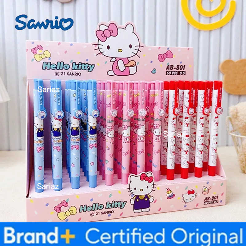 Sanrio 60pcs/lot Kawaii Press Ballpoint Pen Cute Kitty Ball Pens School Office Writing Supplies H251231