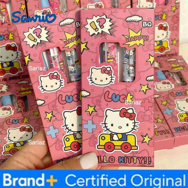 Sanrio Hello Kitty Gel Pen Set 4pcs Erasable 05mm Fine Point Black Ink Cartoon Style Limited Edition Student Office Supplies H251231