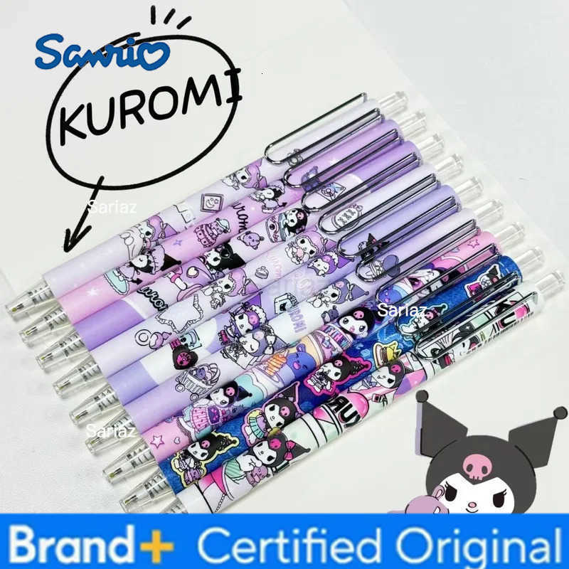 Sanrio 24pcs Anime Kuromi Gel Pen Cartoon Cute 05 Black Press Signature Pen Individually Packaged Student Stationery Wholesale H2512311