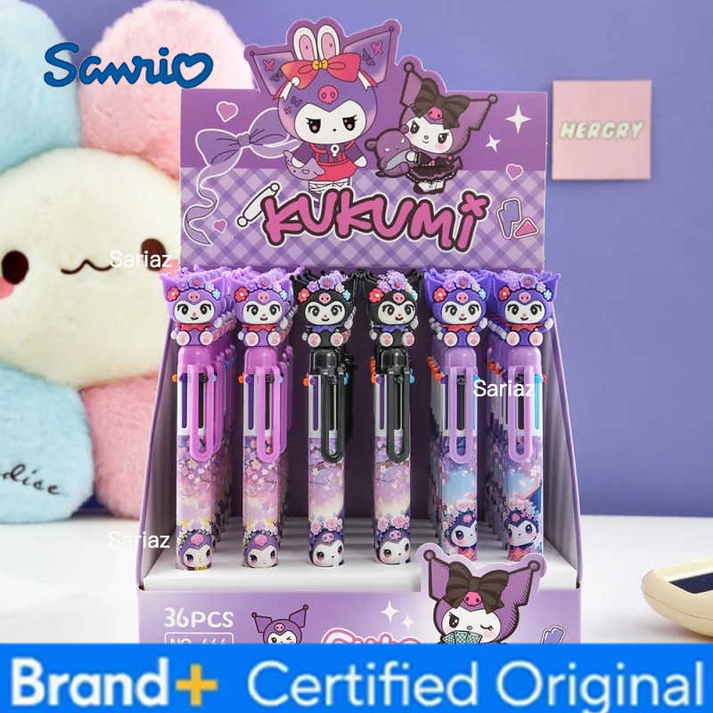 Sanrio 18/36pcs Kuromi 6 colors Ballpoint Pen Cute Press Ball Pens School Office Writing Supply Stationery Gift H251231