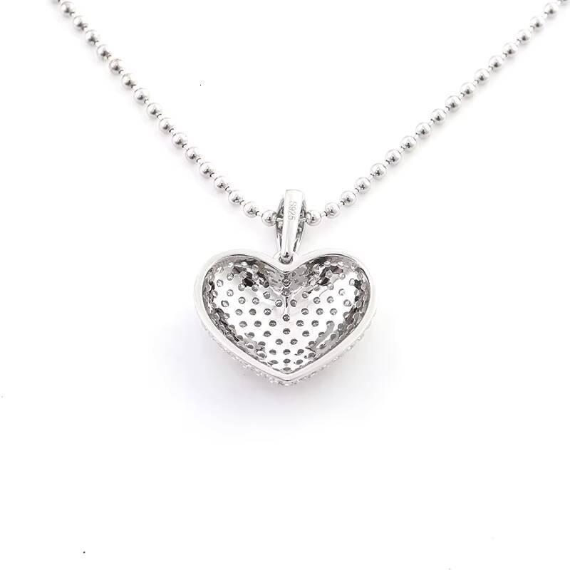 Trending Product moissanite heart pendant 925 sliver custom moissanite pendant Hip Hop Bling lced Out Jewelry for made in china