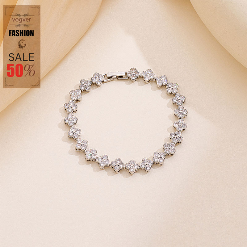 Free Shipping 2026 Four-Leaf Clover Bracelet for Women - Light Luxury Colorful Zircon Niche Non-Fading Daily Commute Essential