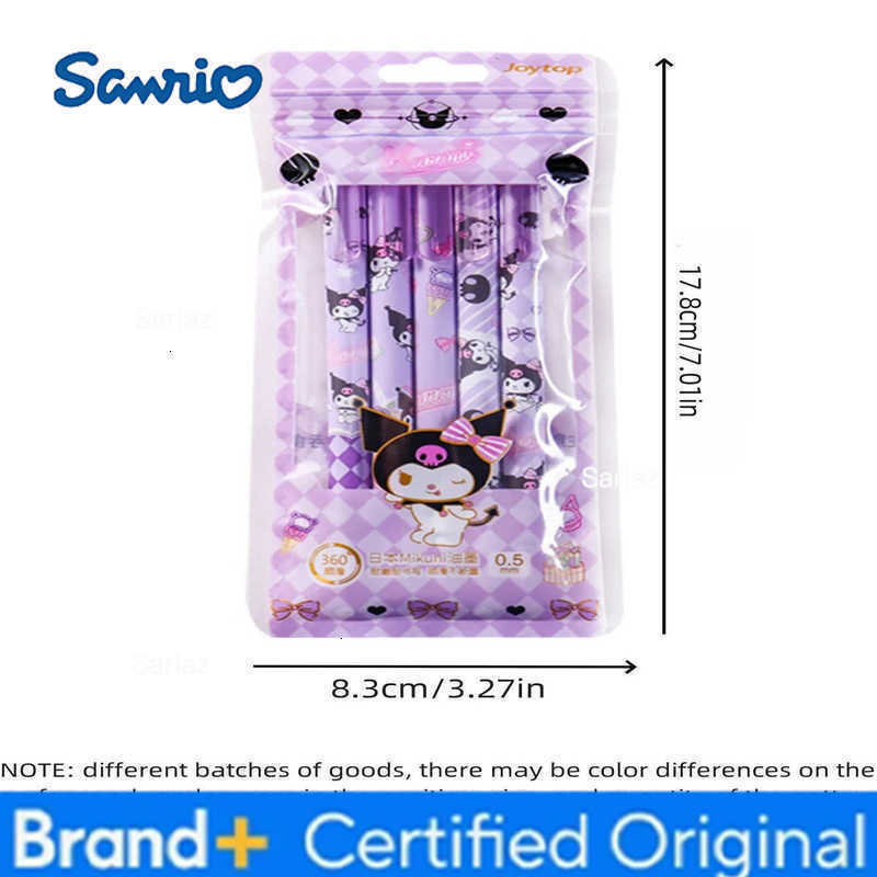 Sanrio 5pcs/set Series 055mm Kuromi Cinnamoroll Melody Kawaii Press Neutral Pen Box Cartoon Cute Y2k Pochacco Press Pen H251231