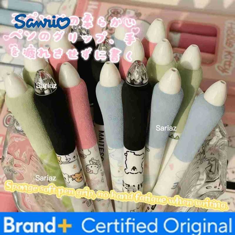 Sanrio Hello Kitty 4pcs Series Gel Pen 055mm Refill Y2k Cinnamoroll Kuromi MelodyCartoon Press Pen Black Stationery Supplies kawaii H251231