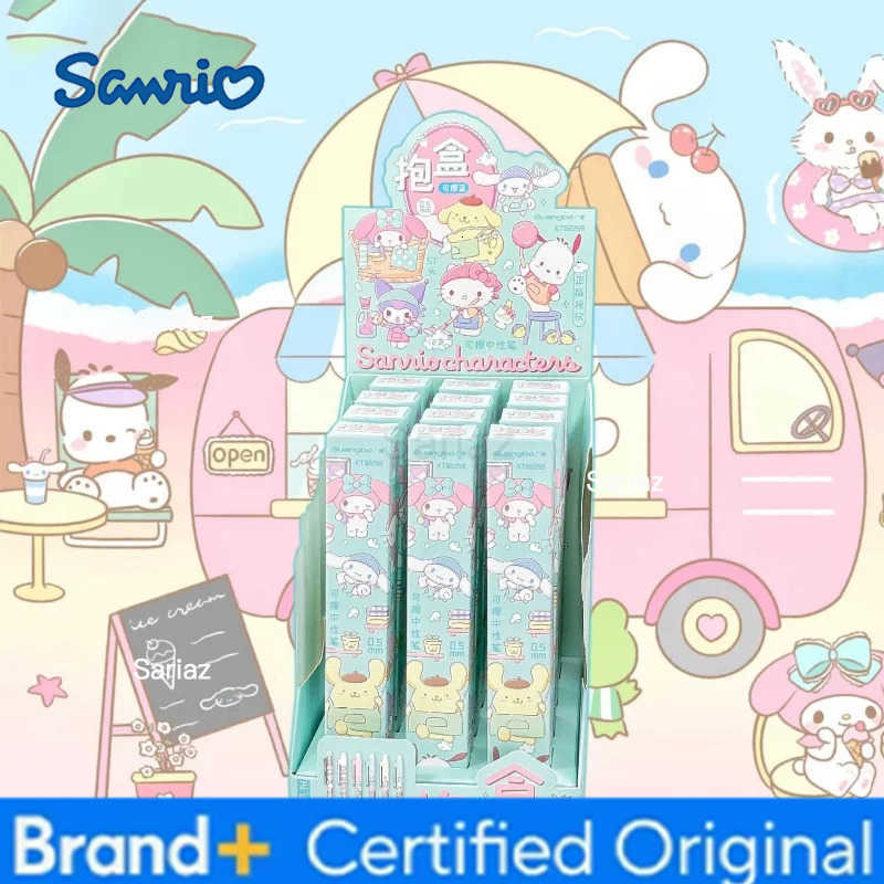 Sanrio 12/24pcs Kawaii Kuromi Melody Cinnamoroll Erasable Gel Pen Cute 05mm Blue Ink Neutral Pens Office School Supplies H251231