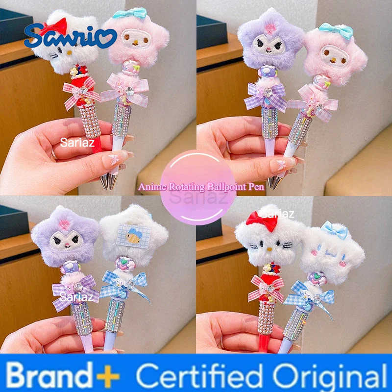 Sanrio Plush Rotating Neutral Pen Cute and Fun Girl Writing Smooth Neutral Pens Student stationery and office supplies Girl Gift H251231