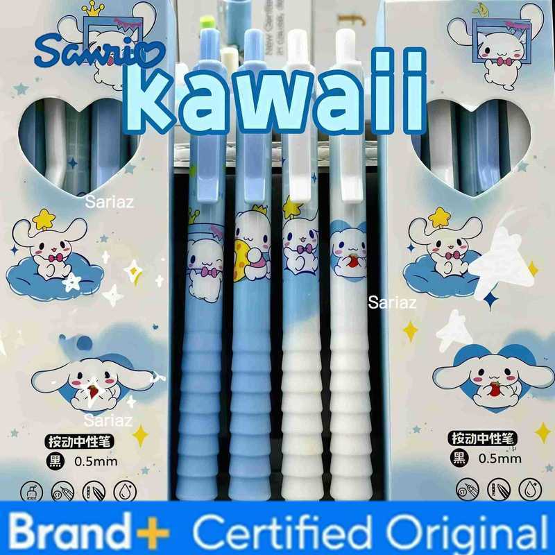 Sanrio 4Pcs/Set Cinnamoroll Kawaii Gel Pens 05mm Black Press - Type Writing Pens with Cute Design H251231