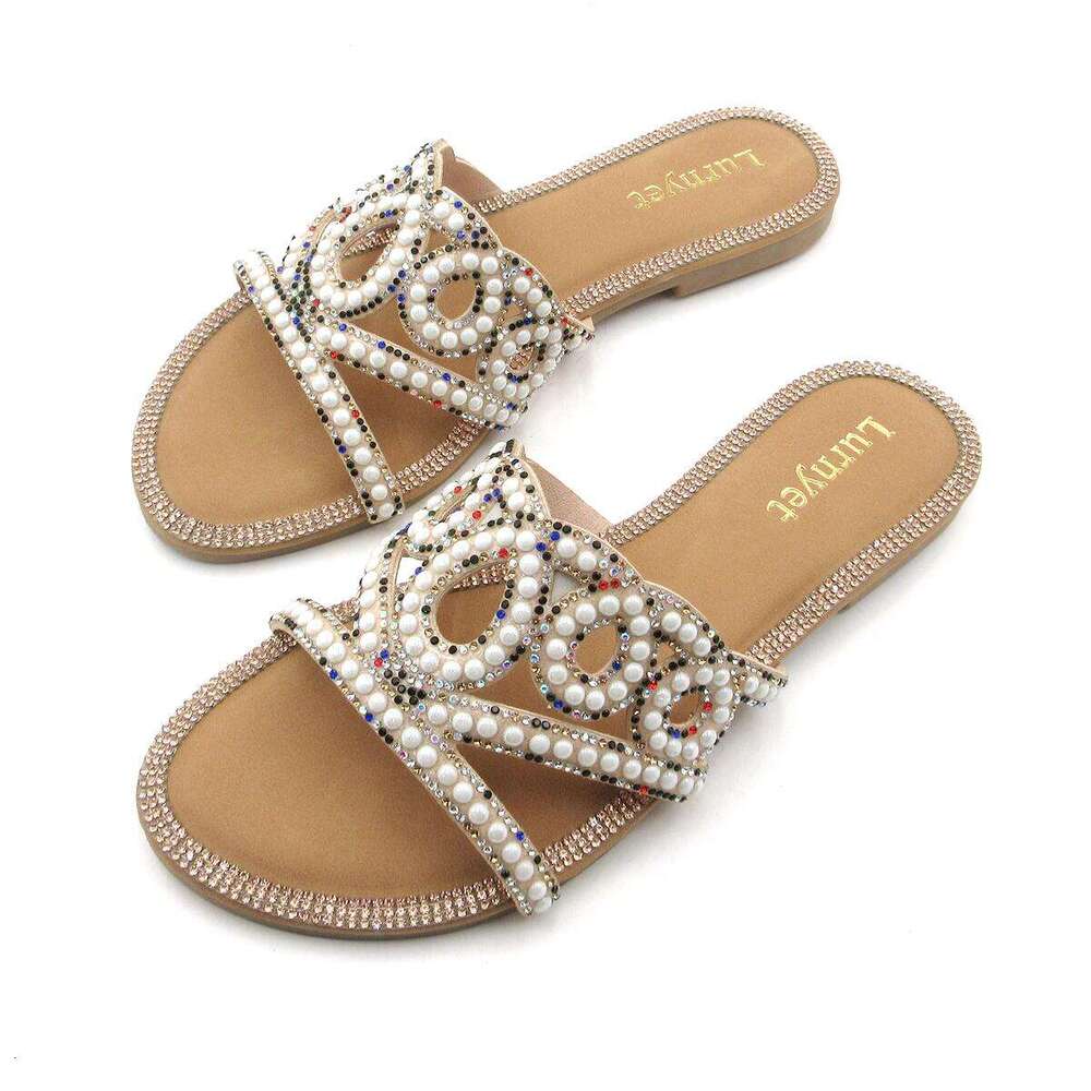 Lurnyet Women's Slide Sandals Decorative Pattern Strap Slippers (HONEY-151/HONEY-152/HONEY-153)