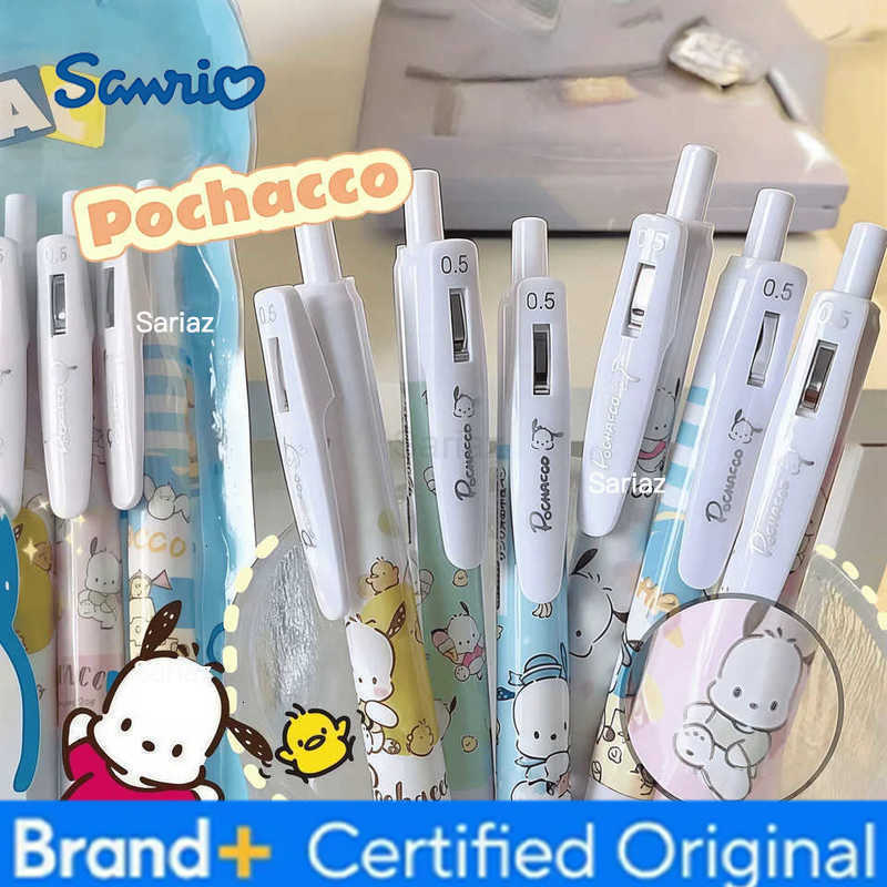 Sanrio 6Pcs/Pack Kawaii Pochacco Gel Pens Cute Cartoon Retractable Pens for Writing Journal Office Supplies H251231