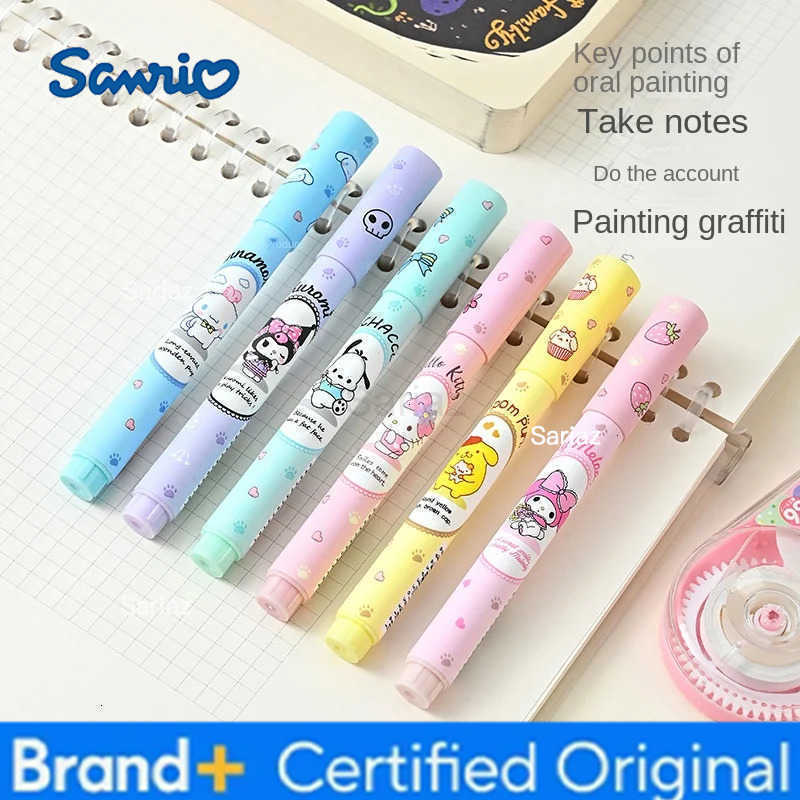 Sanrio color highlighter cute cartoon Kuromi My Melody Hello Kitty eye protection color marker pen student painting graffiti pen H2512311