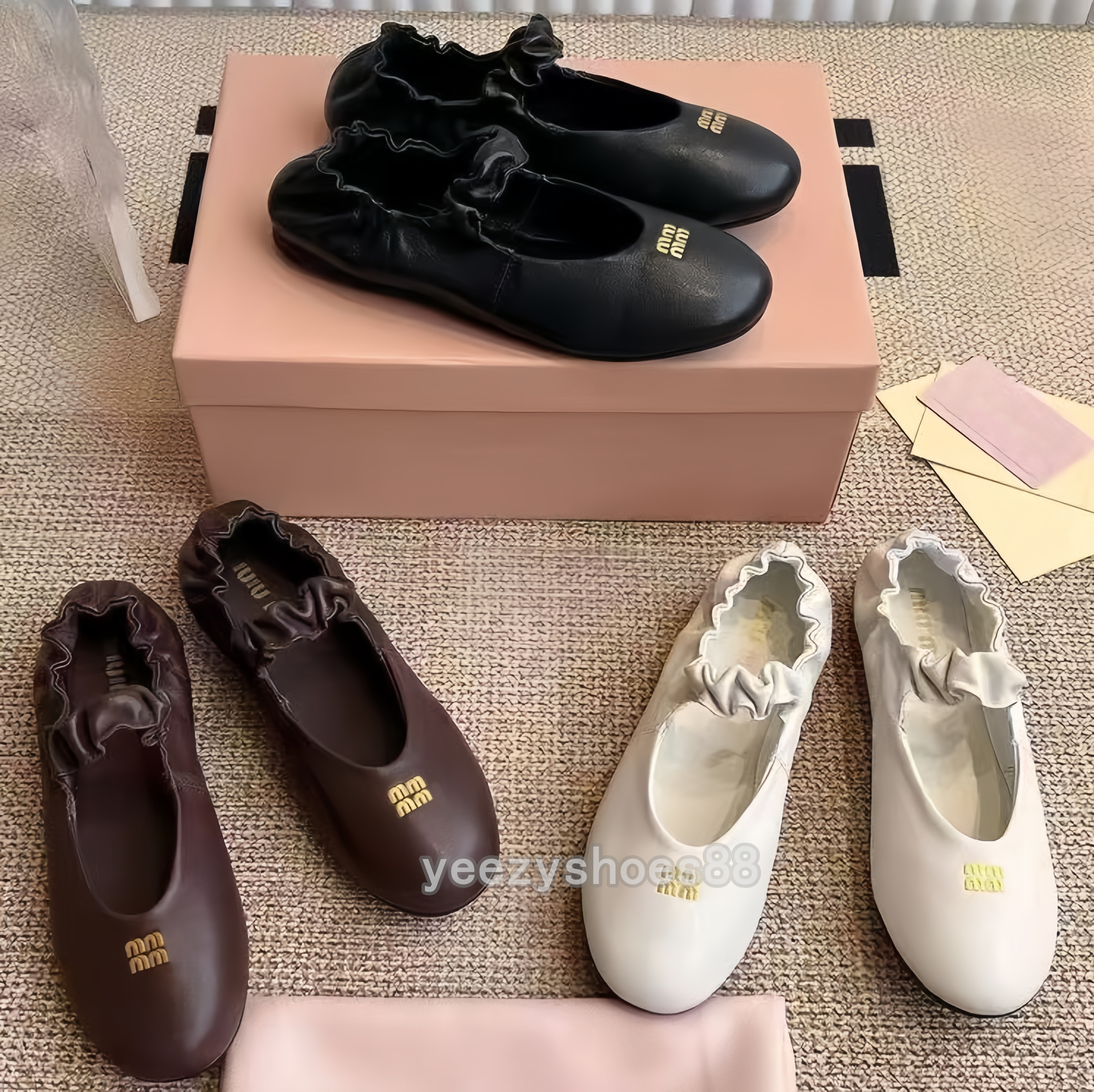 Paris designer suede shoes Ballet Flats MMIUUShoes Women Slip on Ballerina Round Toe Ladies Dress leather sofa Shoes