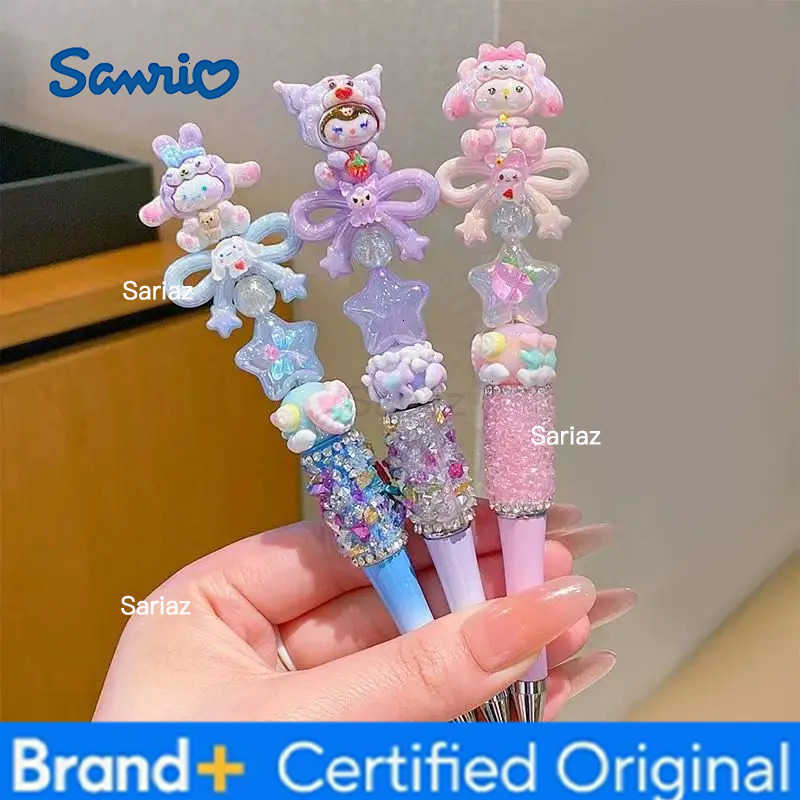 Sanrio Hello Kitty Melody Diamond Gel Pen Kuromi Cinnamoroll Student Stationery Fluent Ball Pen Learning Supplies Christmas Gift H251231