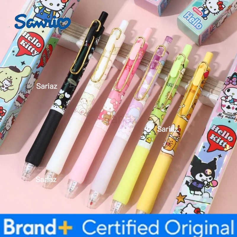 Sanrio 24pcs/lot LittleTwinStars PomPomPurin Kitty Press Gel Pen Cute 05mm Black Ink Press Signature Pens School Supplies H251231