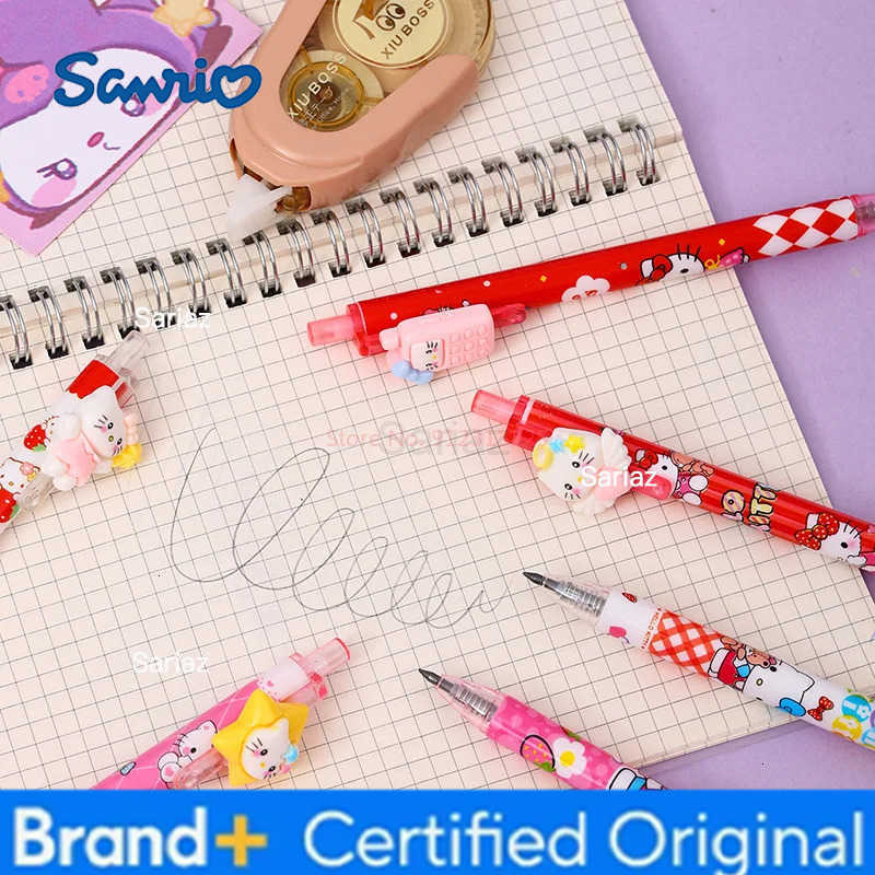 Sanrio 12-36pcs New Hello Kitty Gel Pen Cartoon Cute Cat Resin Patch Press Neutral Pen Student Writing Stationery Christmas Gift H251231