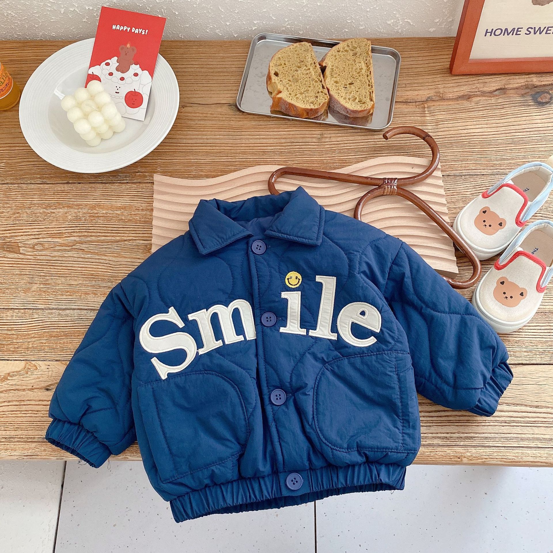 kids luxury clothes 2026 New Kids Letter Print Padded Cotton Jacket, Thickened Winter Coat for Boys Girls 0-5 Years, Fashion Insulated Outerwear