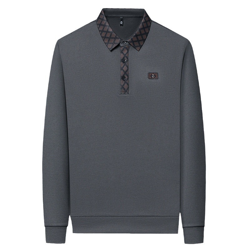 Luxury Brand Designer Clothes Autumn Mens Long Sleeve Polo Shirt For Middle-Aged And Young Fashion Casual Turn-Down Collar T-Shirt With Chest Embroide