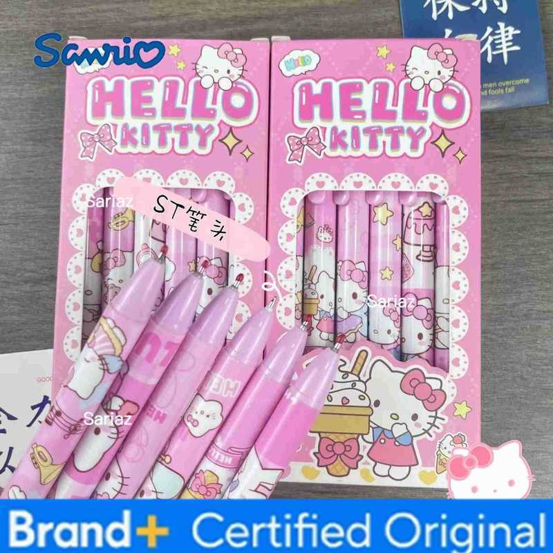Sanrio 6 Pcs/Set Hello Kitty Limited Edition High Quality Gel Pen Cartoon Series Black 05mm Office School Supplies Gift H251231