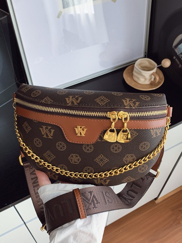 Premium 2026 New Women's Vintage Print Waist Bag Chest Bag, Adjustable Wide Strap Fanny Pack Crossbody Purse