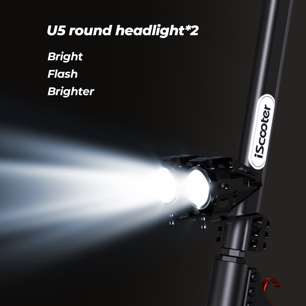 iScooter iX5S Electric Scooter, 28/38 MPH Speed E Scooter 40/43/50 Miles Long Range 10/11/12" Offroad Pneumatic Tire Scooter for Adults Double Br