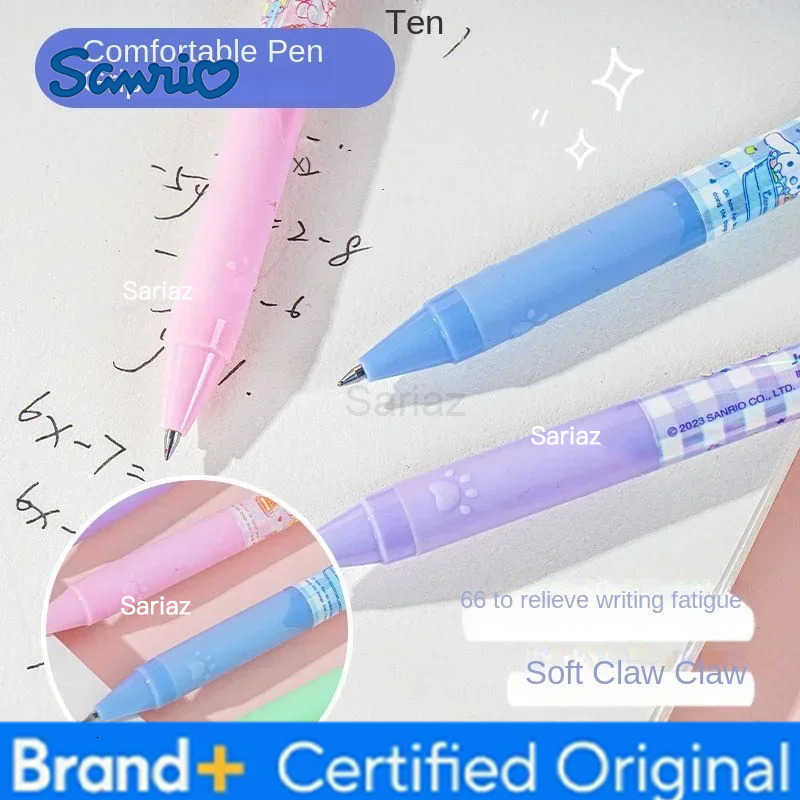 Sanrio cartoon My melody kuromi Cinnamoroll Pochacco anime gel pen 05mm click pen black blue red three-color pen cute gift new H251231