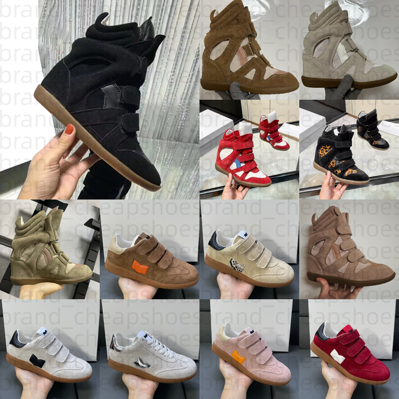 35-45 deisgner Brand isabelmarrantsss Hot Sale-Black Genuine Leather winter boots Bekett Leather-Trimmed Suede Wedge Sneakers Fashion Show New Shoes