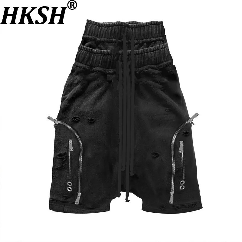 HKSH Summer Man High Street Darkwear Fake Two-Piece Double Waistband Trendy Pocket Niche Chic Casual Shorts Ins HK12677 251223