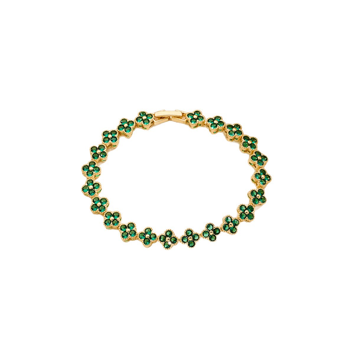 Free Shipping 2026 Four-Leaf Clover Bracelet for Women - Light Luxury Colorful Zircon Niche Non-Fading Daily Commute Essential