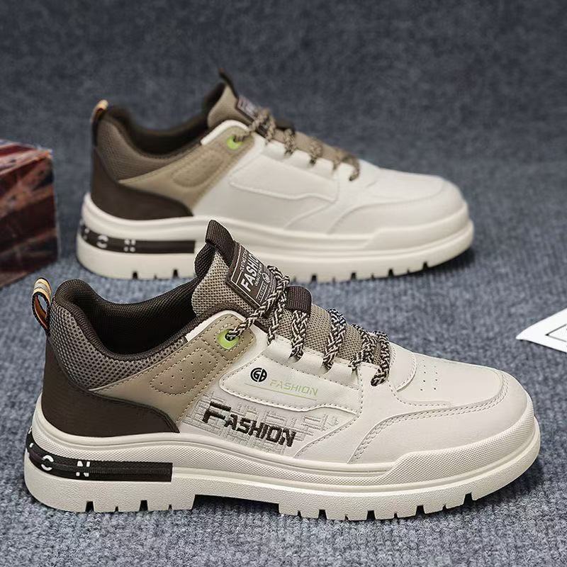 2025 New Men'S Shoes Waterproof And Anti Slip Sports Height Increasing Board Shoes Casual Martin Labor Protection Trendy Shoes