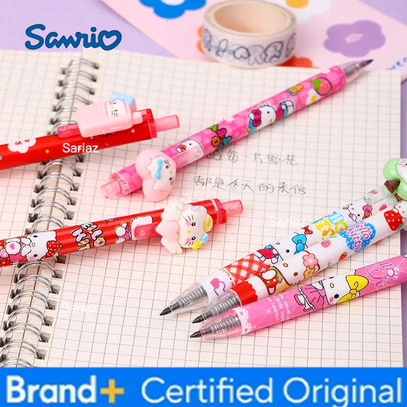 Sanrio 12-36pcs New Hello Kitty Gel Pen Cartoon Cute Cat Resin Patch Press Neutral Pen Student Writing Stationery Christmas Gift H251231