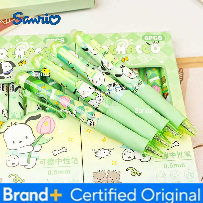 Sanrio Gel Pens 6 Pcs/Set Global Limited Edition Wipe Gel Pen High Quality ST Black 05mm Stationery School Office Supplies H251231